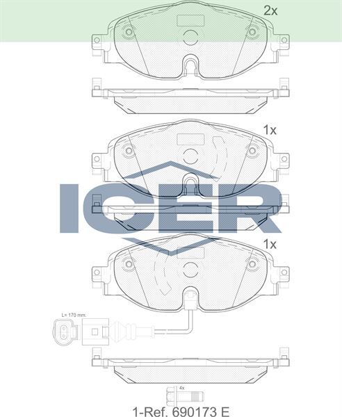 Fren Balatası Ön Fişli  Golf VII (2012>…) Leon (2012>…)/ Arteon (2017>…) Caddy IV (2015>2020) Caddy V (2021>…) Golf Alltrack (2014>…) Golf Sportsvan (2014>…)  Passat (2014>…) Tiguan (2016>…) Touran (2015>…) / A3 (2012>…) Q