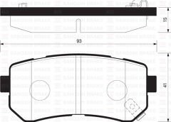 SP1187  ARKA FREN BALATA HYUNDAI ACCENT ERA 1.4L G4EE 06-10 / İ30 1.4L 1.6L 08-> / İX35 1.6L G4FD GDİ 11-> /