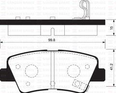 SP1401 ARKA FREN BALATA HYUNDAI ACCENT BLUE 1.4L 1.6L benzinli 10-> 1.6L CRDi dizel 10-> / ELANTRA 1.6L D4F