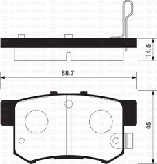 SP1368  ARKA FREN BALATA HONDA CIVIC 1.6L D16 VTEC VTI 01-05 / 1.4L 1.6L 96-01 / 1.6L R16A2 VTEC SEDAN 06->
